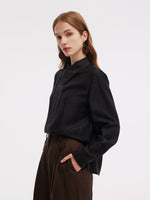 18MM Xiang Yun Silk Cross Front Collar Women Blouse GOELIA