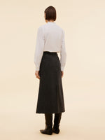 100% Washable Wool Back Slit Women Mermaid Skirt GOELIA