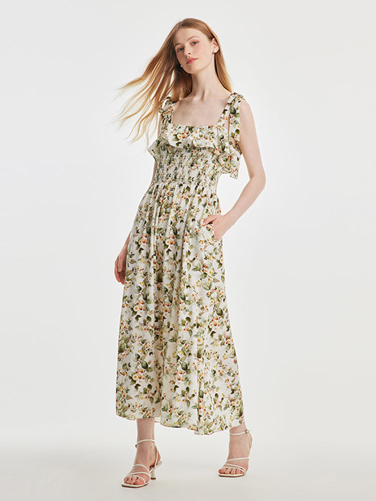 Floral Tie-Strap Dress GOELIA