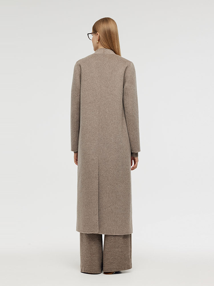 Wool Alpaca Women Overcoat With Scarf – GOELIA