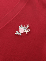 [Preview] Tencel Blend Floral Embroidered Women Knit Top GOELIA