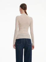 [Preview] 100% Wool Seamless Mock Neck Women Knit Top GOELIA