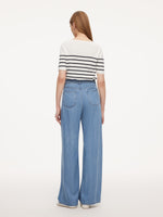 [Preview] 100% Lyocell Denim Women Straight Leg Jeans With Belt GOELIA