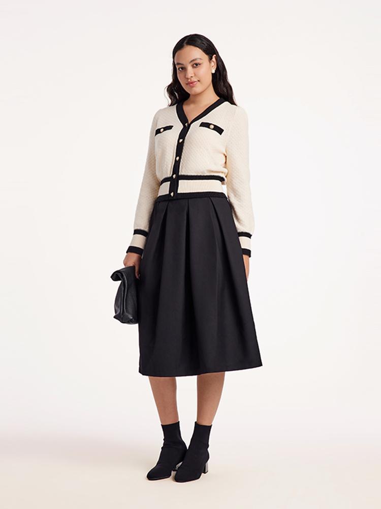 Classic Jacquard Cardigan And Skirt Two-Piece Set GOELIA