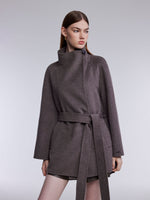 Wool Cashmere Blend Double-Faced Women Wrap Coat GOELIA