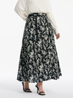 Camellia Jacquard Pleated Women Mamianqun With Bottomed Skirt GOELIA