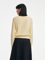 100% Merino Wool Contrasting Buttons Women Cardigan GOELIA