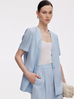 100% Acetate Women Short Sleeve Blazer GOELIA