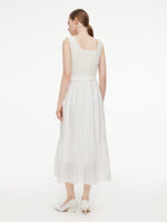 Tencel Blend Reversible Women Sleeveless Maxi Dress With Bowknot Ribbon GOELIA
