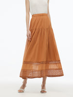 100% Cotton Patchwork Lace Embroidered Women Skirt GOELIA