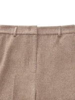 Washable Wool Cashmere Blend Straight Leg Women Pants GOELIA