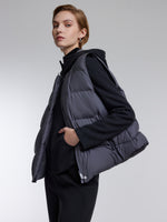 [Preview] Goose Down Vest And Knit Zip-Up Hoodie Two-Piece Set GOELIA