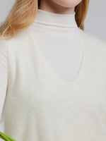 Brushed Cashmere Wool Tank And Mock Neck Knit Top Two-Piece Set GOELIA