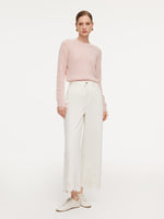 100% Cotton Denim Embroidered Women Wide Leg Jeans GOELIA