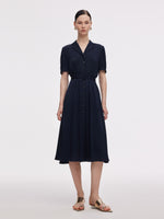 22MM Mulberry Silk Women Midi Dress With Belt GOELIA