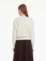 Lyocell Wool Blend Asymmetrical Neck Women Knit Top GOELIA