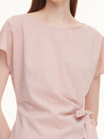 Tencel Linen Blend Side Tie Top And Pants Two-Piece Set GOELIA