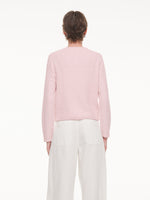 Round Neck Single-Breasted Women Textured Cardigan GOELIA