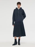 100% Brushed Wool Zip-Up Unisex Hoodie GOELIA