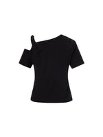 Tencel Blend Stretch One-Shoulder Women Knit Top GOELIA