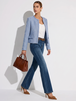 Cotton Wool Blend Women Tweed Cropped Jacket GOELIA