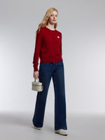 100% Wool Sheep Embroidered Women Cardigan GOELIA