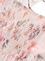 10MM Mulberry Silk Floral Print Women Strap Maxi Dress GOELIA