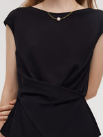 Adjustable Hem Knit Top And Mesh Pleated Skirt Two-Piece Set GOELIA