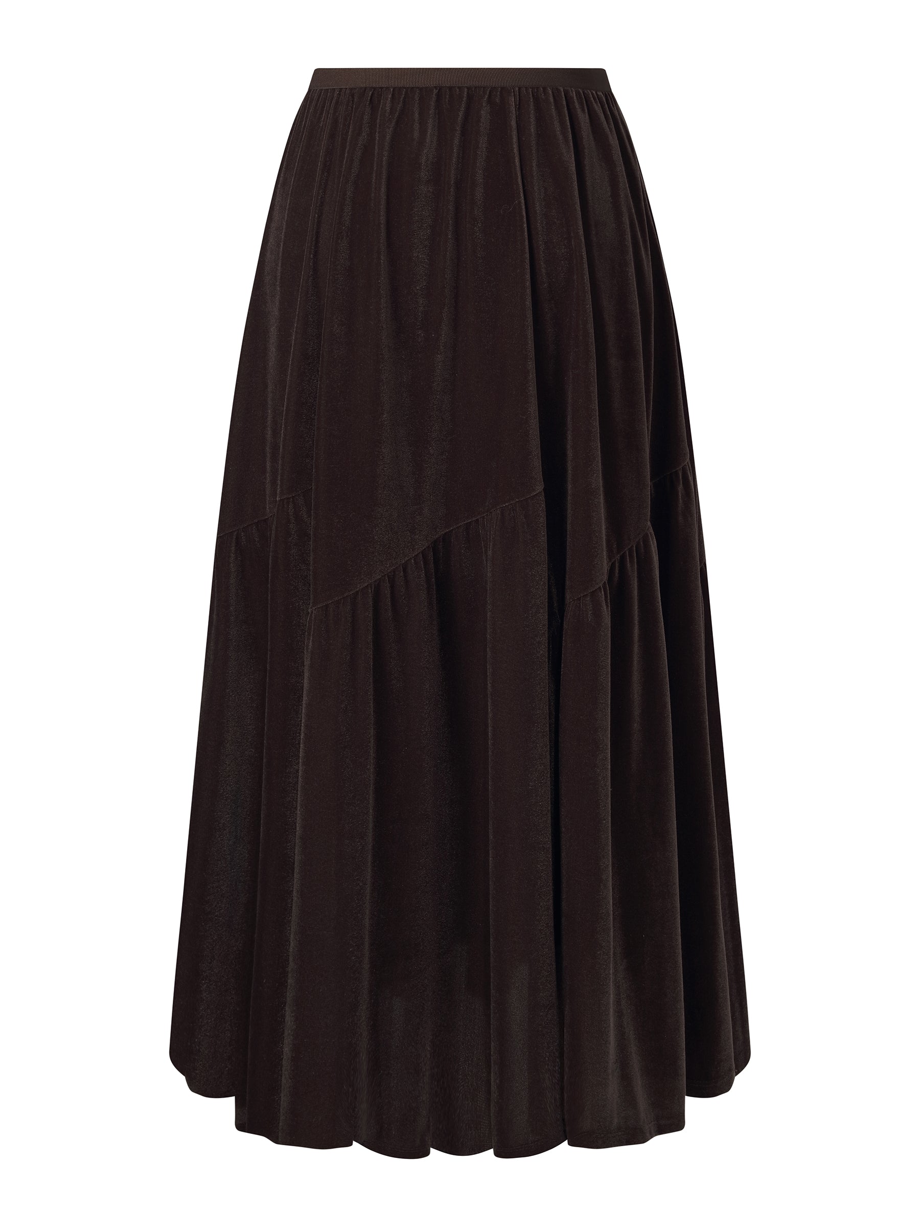 [Preview] Velvet A-Line Elastic Waist Women Skirt GOELIA