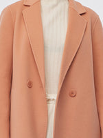 100% Wool Double-Faced Back Slit Women Overcoat GOELIA