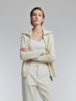 [Preview] Wool Yak Blend Cable Knit Women Two-Way Zip Cardigan GOELIA