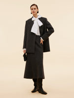100% Washable Wool Back Slit Women Mermaid Skirt GOELIA