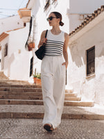 Acetate Cotton Knitted Striped Tank Top GOELIA