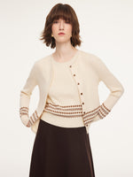 Tencel Wool Blend Cardigan And Tank Top And Skirt Three-Piece Set GOELIA