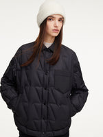 Drawstring Hem Shirt Collar Goose Down Jacket GOELIA