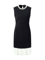 Tencel Blend Beaded Neck Women Sleeveless Knit Mini Dress GOELIA