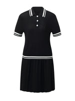 Tencel Blend Openwork Knit Top And Pleated Skirt Two-Piece Set GOELIA