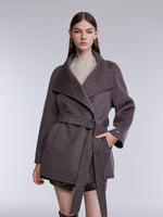 Wool Cashmere Blend Double-Faced Women Wrap Coat GOELIA