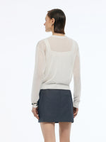 V-Neck Single-Breasted Women Sheer Cardigan GOELIA