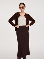 Back Slit Column Women Knit Skirt GOELIA