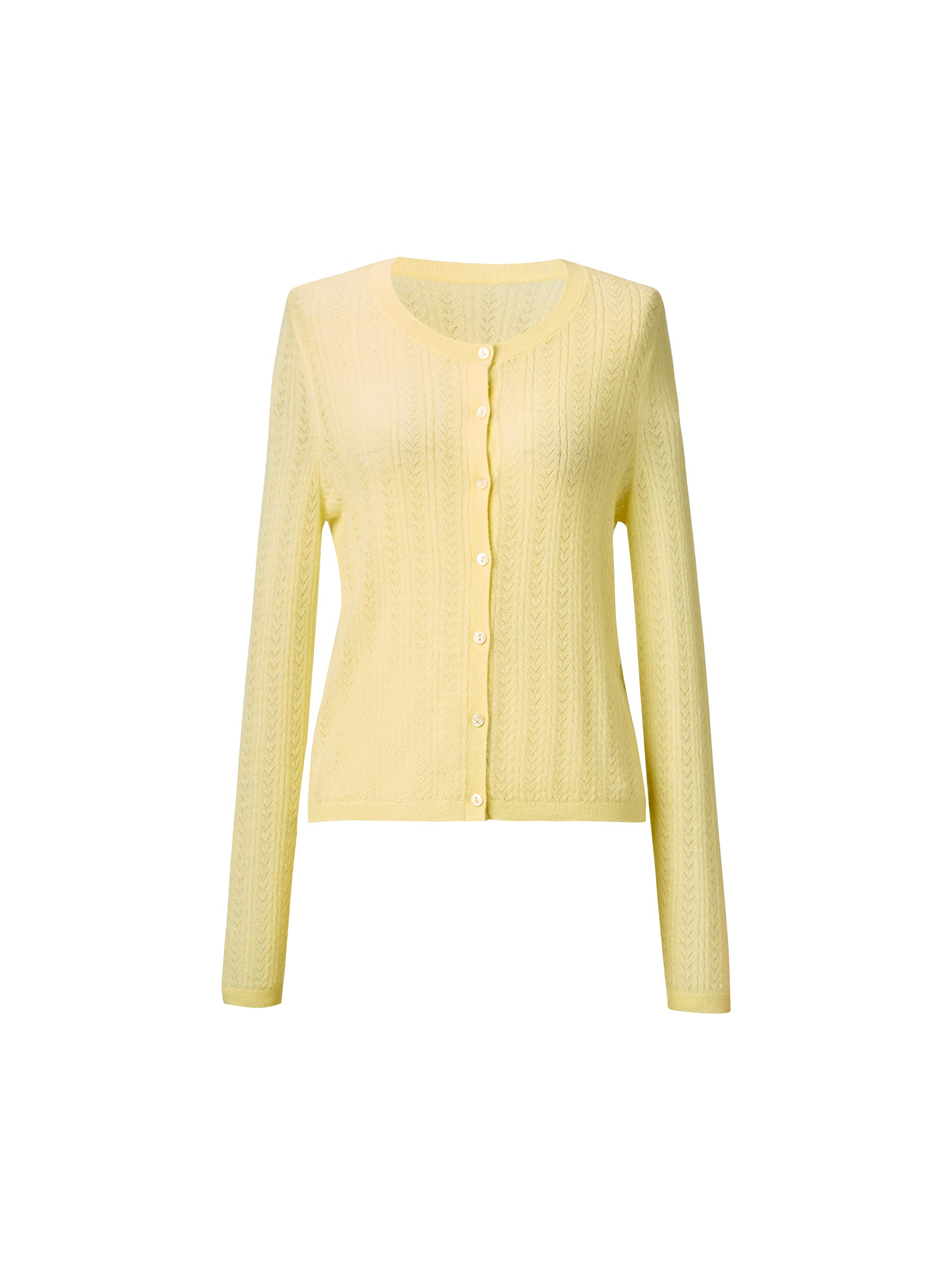 [Preview] Alpaca Wool Lyocell Blend Women Lightweight Cardigan GOELIA