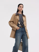 Cotton Adjustable Cuffs Self-Tie Belt Women Trench Coat GOELIA