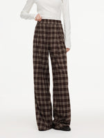 High-Waisted Plaid Women Pants GOELIA