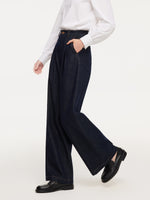 Denim Adjustable Waist Women Wide Leg Jeans GOELIA