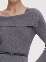 Knit Top And Pleated Skirt Two-Piece Set GOELIA
