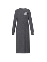 Wool Blend 3D Flower Knit Top And Skirt Two-Piece Set GOELIA
