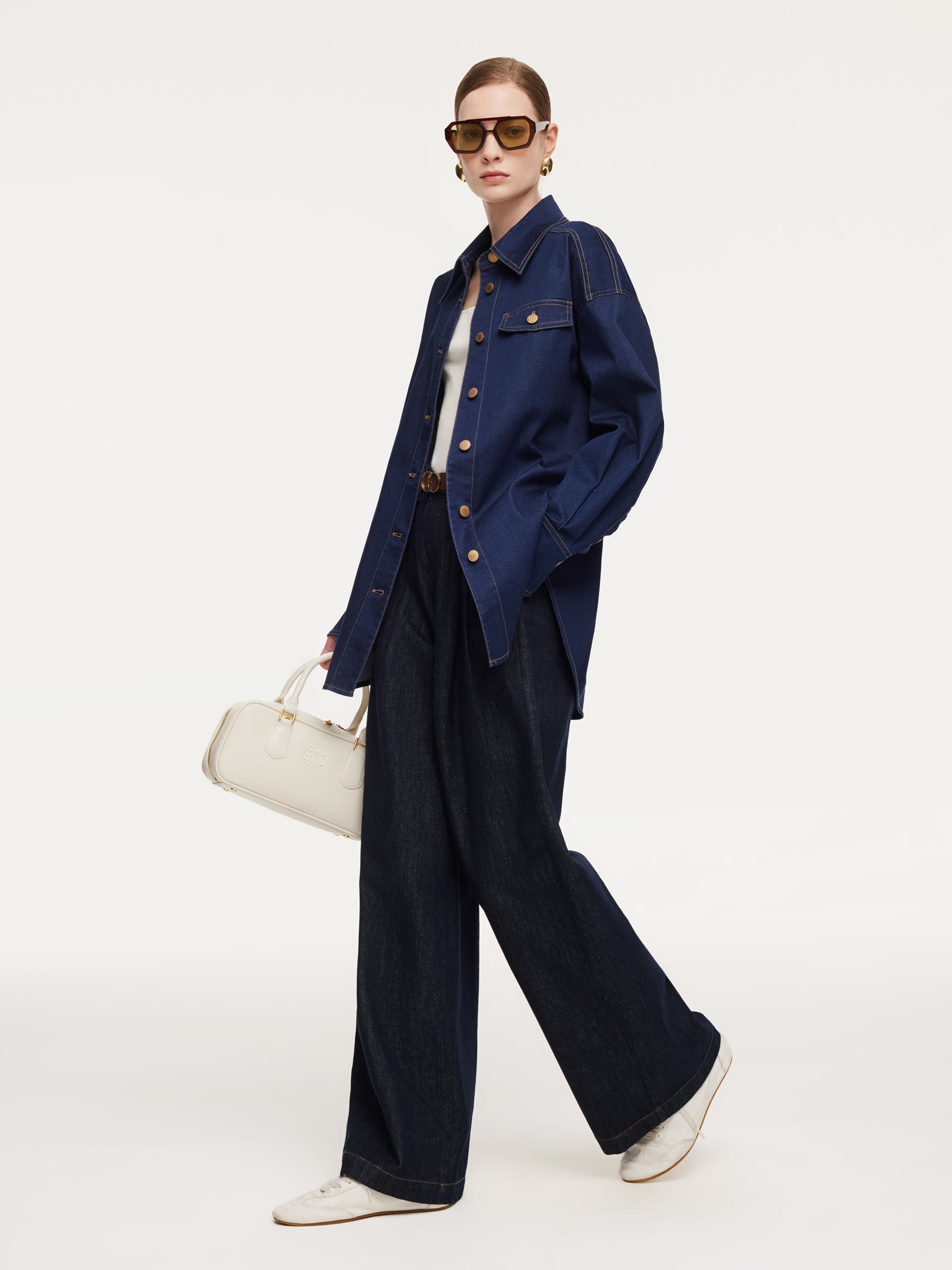 Denim Loose Fit H-Line Women Shirt GOELIA