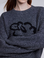 Wool Blend Sheep Jacquard Women Sweater GOELIA