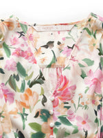 19MM Mulberry Silk Floral Print V-Neck Women Maxi Dress GOELIA