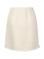 Wool Blend Tweed Fringe Hem Women Mini Skirt GOELIA